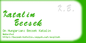 katalin becsek business card